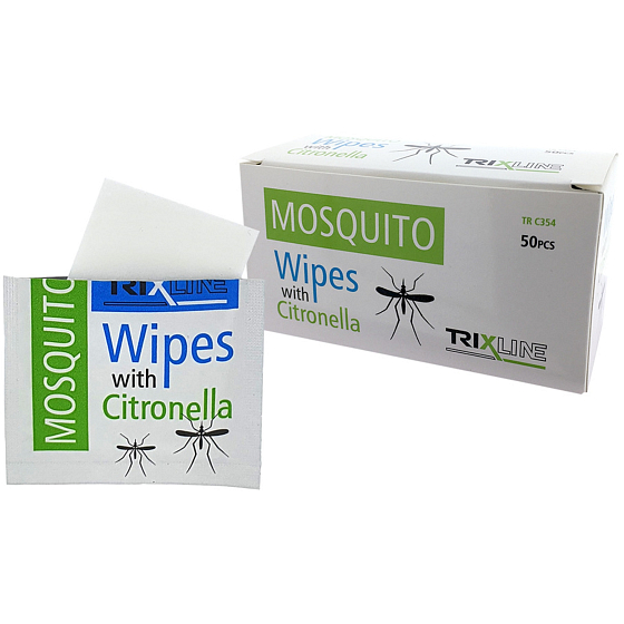 Trixline TR C 354 Vlhčené obrúsky proti komárom s citronelou 50 ks