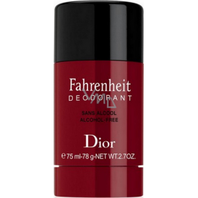 Christian Dior Fahrenheit deodorant stick bez alkoholu pre mužov 75 ml