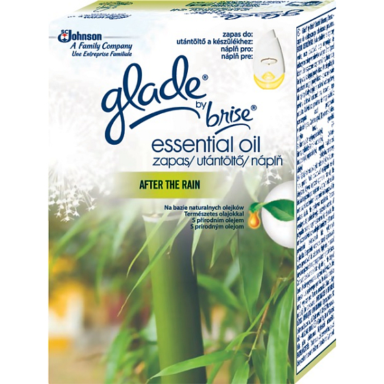 Glade Essential Oil After The Rain elektrický osviežovač vzduchu náhradná náplň 20 ml
