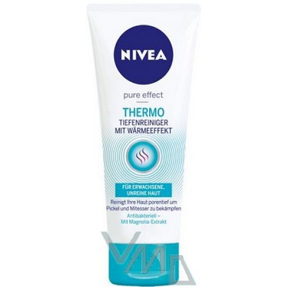 Nivea Visage Pure Effect Thermo samohřejivý hĺbkovo čistiaci gél 100 ml