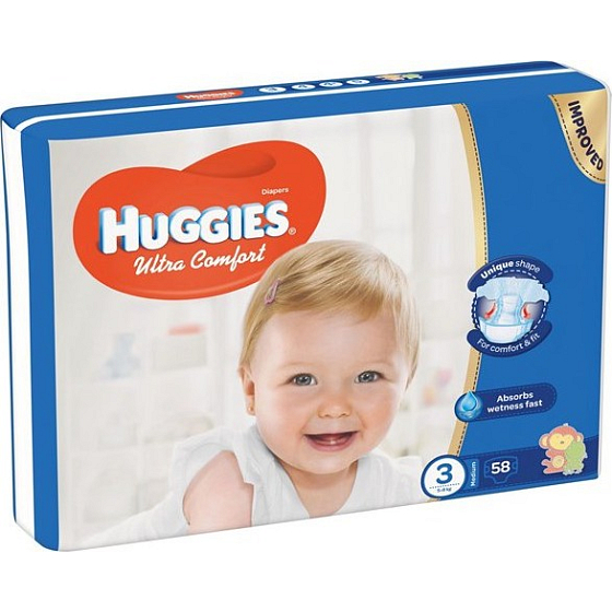 Huggies Ultra Comfort Jumbo veľkosť 3 5-8 kg plienkové nohavičky 58 kusov