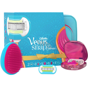 Gillette Venus Embrace holiaci strojček + náhradné hlavice 1 kus + puzdro + kefa na vlasy + taška, kozmetická súprava pre ženy