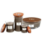 Woodwick Sand & Driftwood - Piesok a naplavené drevo vonná sviečka s dreveným knôtom a viečkom sklo malá 85 g