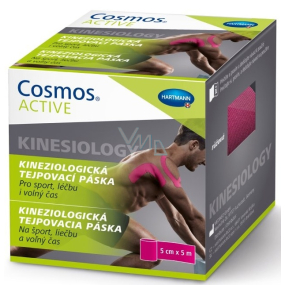 Cosmos Active Kinesiology kineziologická tejpovacia páska ružová 5 cm x 5 m