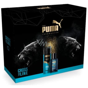 Puma Cross The Line toaletná voda pre mužov 50 ml + dezodorant sprej pre mužov 150 ml, darčeková sada