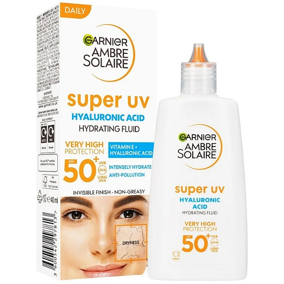 Garnier Ambre Solaire Sensitive Advanced Face UV Face Fluid SPF50 + opaľovací krém na tvár a pre citlivú pleť 40 ml