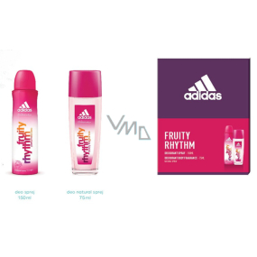 Adidas Fruity Rhythm parfumovaný dezodorant sklo pre ženy 75 ml + dezodorant sprej 150 ml, kozmetická sada