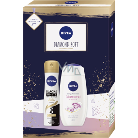 Nivea Diamond Soft antiperspirant dezodorant sprej 150 ml + sprchový gél 250 ml, kozmetická súprava pre ženy