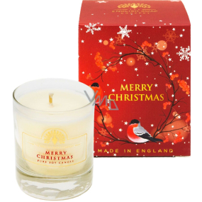 English Soap Merry Christmas - Veselé Vianoce sójová vonná sviečka 170 ml, horí až 35 hodín
