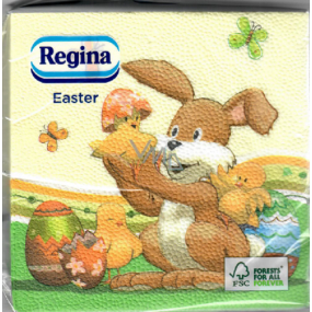 Regina Papierové obrúsky 1 vrstvové 33 x 33 cm 20 kusov Veľkonočné Zajačik s kuriatkami