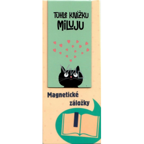 Albi Magnetická záložka do knižky Mačka so srdiečkami 8,7 x 4,4 cm