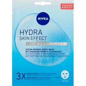 Nivea Hydra Skin Effect hydratačná textilná pleťová maska s kyselinou hyalurónovou pre každý typ pleti 1 kus