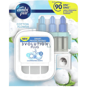 Ambi Pur 3 Volution Cotton Flower elektrický osviežovač kompletný strojček 20 ml