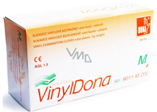 Dona Vinyldona vinylové rukavice bez prášku, veľkosť M 200 kusov v krabici