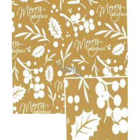Nekupto Vianočný baliaci papier na darčeky 70 x 500 cm Zlaté imelo, nápis