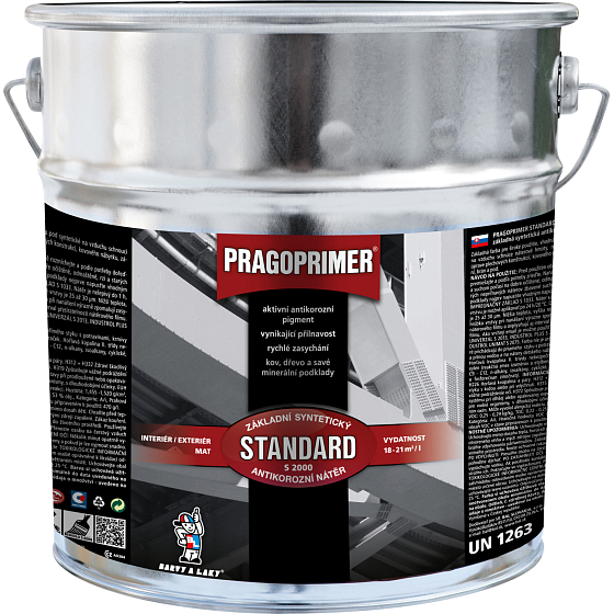 Pragoprimer Standard S2000 základná farba na kov, 0110 šedá, 9 l