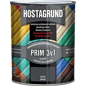Hostagrund Prim 3v1 S2177 základná i vrchná farba na kov, 0131 šedá, 600 ml