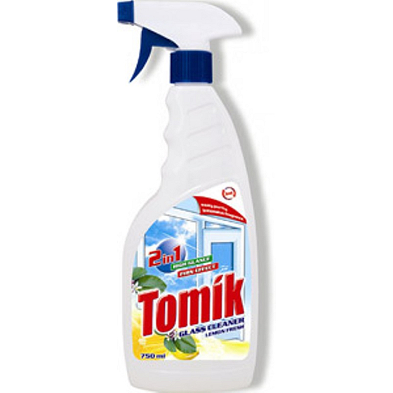 Tomík Glass Cleaner Lemon Fresh 2v1 čistiaci prostriedok na sklo 750 ml