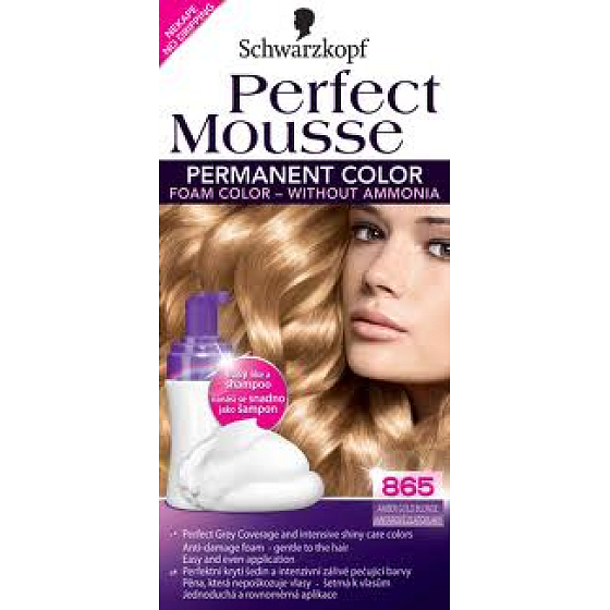 Perfect Mousse Inovatívna farbiaca pena na vlasy 865 Jantárovo zlatoplavá