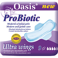 Oasis ProBiotic Ultra Wings dámske vložky, 9 ks