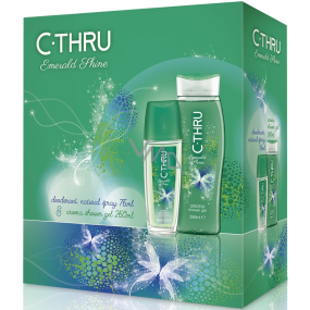 C-Thru Emerald parfumovaný dezodorant sklo pre ženy 75 ml + sprchový gél 250 ml, darčeková sada