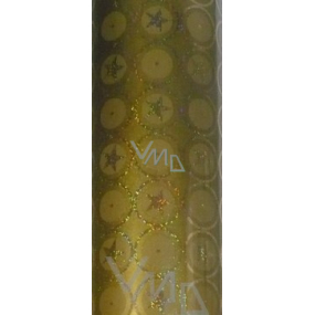 Zowie Darčekový baliaci papier 70 x 150 cm Vianočný zlatý s hviezdičkami a trblietkami