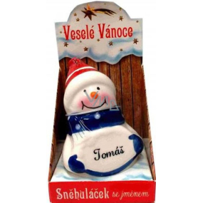 Nekupto Snehuliačik s menom Tomáš Vianočné dekorácie rozmer 8 cm