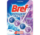 Bref Power Aktiv 4 Formula Levanduľový WC blok pre hygienickú čistotu a sviežosť vašej toalety, farbí vodu 50 g