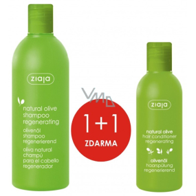 Ziaja Oliva vyživujúci šampón pre regeneráciu vlasov 400 ml + Oliva regeneračný kondicionér - Výživa na suché vlasy 200 ml, duopack