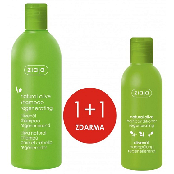 Ziaja Oliva vyživujúci šampón pre regeneráciu vlasov 400 ml + Oliva regeneračný kondicionér - Výživa na suché vlasy 200 ml, duopack