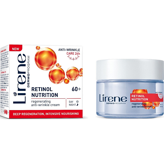 Lirene Retinol Nutrition 60+ regeneračný protivráskový krém sa sférickým retinolom 50 ml
