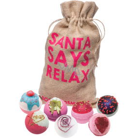 Bomb Cosmetics Vianočný relax - Santa Says Relax mix balistika 7 x 160 g, kozmetická sada
