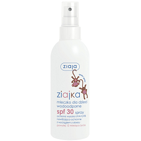 Ziaja Ziajka SPF30 vodeodolné mlieko na opaľovanie pre deti od 1 roka sprej 170 ml