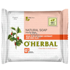 O Herbal Natural Lesný Jahody s červeným ílom prírodné toaletné mydlo 100 g