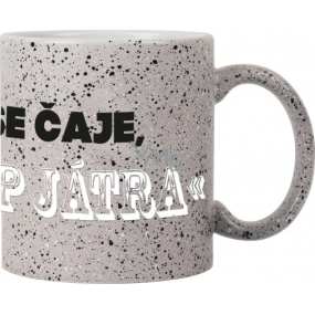 Albi Kameninový hrnček Napij sa čaju sivý 570 ml