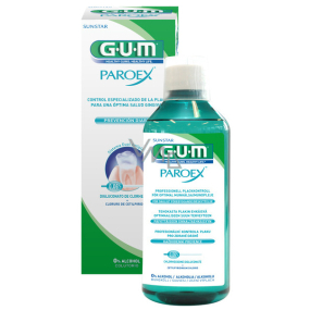 Gum Paroex ústna voda, výplach CHX 0,06% pre profesionálne kontrolu plaku a dlhodobú ochranu ďasien pri prvých prejavoch zápalu ďasien 500 ml