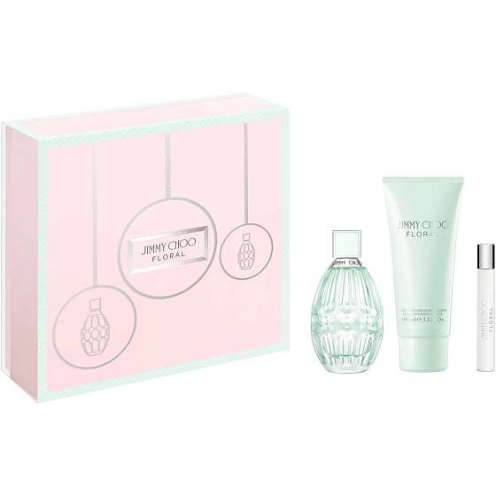 Jimmy Choo Floral toaletná voda pre ženy 90 ml + telové mlieko 100 ml + toaletná voda 7,5 ml, darčeková sada