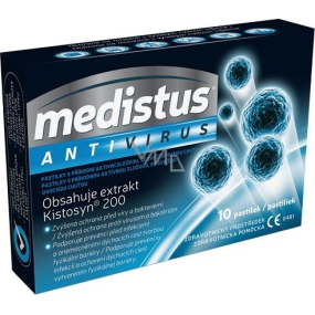 Medistus Antivirus zdravotnícky prostriedok s prírodnou aktívnou zložkou Kistosyn® 200 pre posilnenie prevencie pred infekciou 10 pastiliek