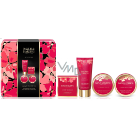 Baylis & Harding Cherry blossom sprchový krém 50 ml + krém na ruky 50 ml + tuhé mydlo 50 g + telové maslo 50 ml + kozmetická taštička, kozmetická sada pre ženy