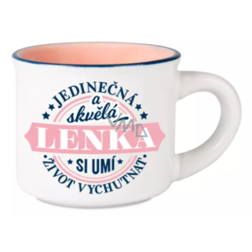 Albi Espresso šálka Lenka - Jedinečná a skvelá, dokáže si užívať život 45 ml