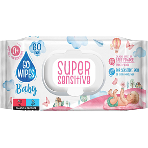 Go Wipes Baby Super Sensitive detské vlhčené obrúsky, 60 ks