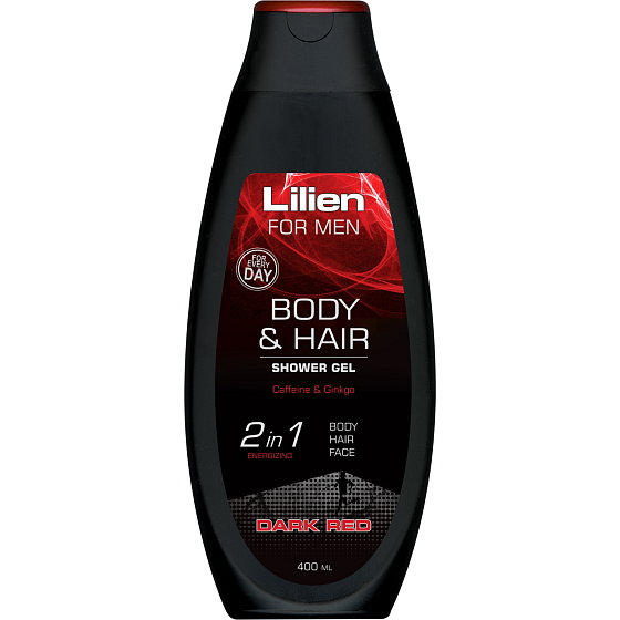 Lilien Men Dark Red sprchový šampon pre mužov, 400 ml