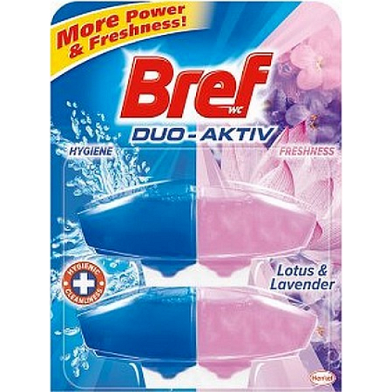 Bref Duo Aktiv Lotus & Levanduľa tekutý WC blok náhradná náplň 2 x 50 ml