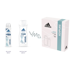 Adidas adiPURE dezodorant sprej 150 ml + sprchový gél 250 ml, kozmetická súprava pre ženy