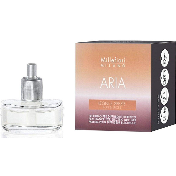 Millefiori Milano Aria Légny & Spezie - Drevo a Korenie náplň do elektrického difuzéru vonia 6-8 týždňov 20 ml