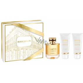 Boucheron Quatre Iconic parfumovaná voda 100 ml + telové mlieko 100 ml + sprchový gél 100 ml, darčeková sada pre ženy