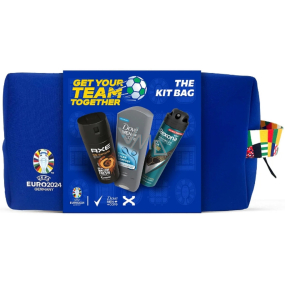 Rexona Euro 2024 Advanced Protection Sport Cool antiperspirant sprej 150 ml + Axe Dark Temptation dezodorant sprej 150 ml + Dove Men +Care Clean Comfort sprchový gél 250 ml + pánske puzdro, darčeková sada pre mužov