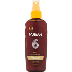NUBIAN Olej na opalovanie SPF 6 s betakaroténom v spreji, 200 ml