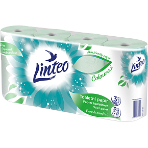 LINTEO Toaletný papier 3vrstvový, zelený, 20 m, 8 rolí