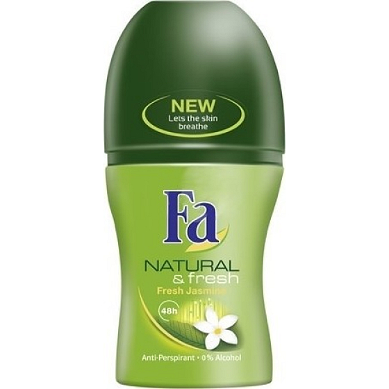 Fa Natural & Fresh Jasmine guličkový antiperspirant dezodorant roll-on pre ženy 50 ml